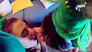 Horny gals lose control on Christmas night and end up in a threeway - Collab Manu Sweet - fantastic XXX!