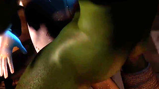 3D BBW Asian MILF Got Her Pussy Fucked so Hard by Huge Monster Dick