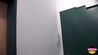Blonde German Slut Getting Her Massive Boobs Sprayed With Cum