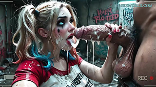 Naughty Harley Quinn Bathing in Cum (Realistic AI Generated)