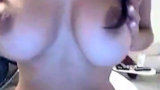 Lebanese Girl Reveals Perfect Breasts on Webcam