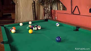 Huge Ass Milf Gets Her Fat Pussy Fucked Hard On The Pool Table With Laura Booblock