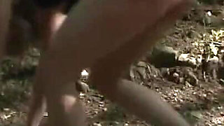 Stripped humiliated and spanked in the forest