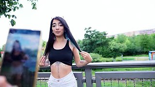 GERMAN SCOUT - Petite Latina Teen Lunita Galactica Pick Up