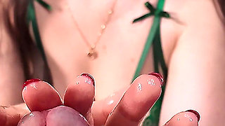 Oily Mistress Footjob Ruins You Multiple Cumshots on My Toes