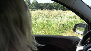 German Driving Naked Car