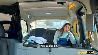 Nuria Millan gets her tight pussy drilled hard by Charlie Dean's huge cock in fake taxi