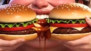 Obese Ugly Slave Covered in Food - Humiliated by Gorgeous Mistresses