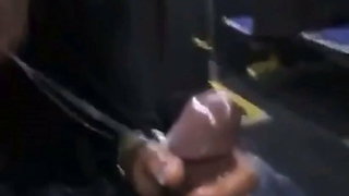Ebony sucks bbc on public bus