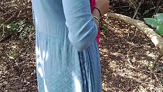Indian Bhabhi Deep Throat Blowjob in Forest - Desi Village Wife Sucks Dick Hard