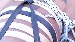 Danni Jerks It with Tits Tied and Pulled