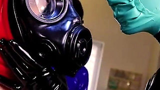 Latex Slave Girl in Gyn Chair Hard Orgasm Pussy Anal Fingering and Pee Smelling by Latex Dominatrix
