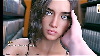 Interactive erotic novel featuring a busty brunette teen in college dorm adventures