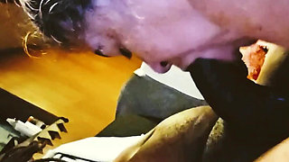 A college Teacher Sucking My Dick & Swallowing the Whole Load