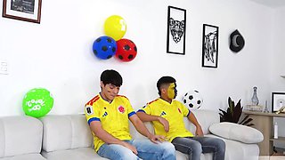 Hot orgy with three hot Latinas and two lucky guys that destroy their asses