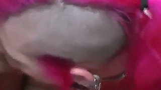 Pink-haired Slut Destroyed in Outdoor