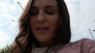 Busty brunette solo masturbation
