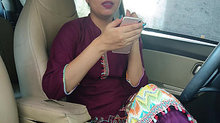 Indian Cute Rich Girl Fucking with Boyfriend in Video Call Seduce Him in Front of Personal Car Driver Outdoor Risky Video Call