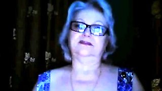 Old Russian Teacher Shows Off Her Big Breasts on Webcam