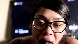 Puma Swede finds a stiff big cock and gives it a blowjob