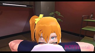 Love Live Monoka hand job blow job and fuck