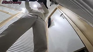 Slutty French Teacher Helps Me Cum in Public Dressing Room - Voyeur Store Milan - Misscreamy