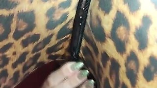 Leopard Catsuit, Latex Corset DP, Squirt