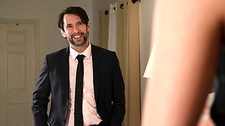 Blonde is flashing her big boobs in the outdoors