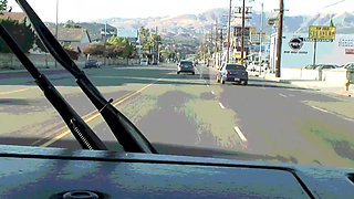 Wild orgy. Gangband for the blonde rock girl in the bus