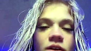 Naughty blonde teen girl loves to use her toy