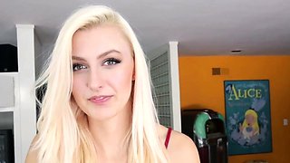 Slender teenage blonde gets pussy cum filled