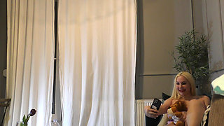 Super Hot Blonde BBW with All Natural Big Boobs and Big Booty in a Flirty Sundress to show her Tits and Ass Teases on Camera