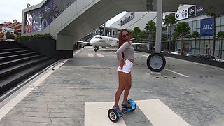 Hoverboard fun with big ass Thai GF and horny sex once home