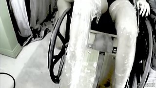 Brunette Gags in Her Own Panties Before Hardcore Pounding
