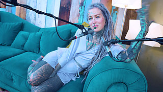 I talk about R - Relief - ASMR podcast SFW talking goth skinny girl dreadlocks tattoo model inked girl