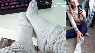 Busty blonde in foot fetish porn