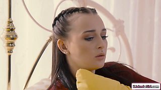 Brunette Facesits Georgia Jones in Steamy Lesbian Licking