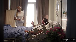 Manuel Ferrara fucked the nurse and beauty in reverse cowgirl