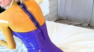 Hardcore atm with blonde latex slut