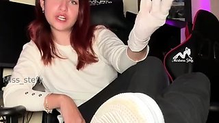 Porn latex movie with foot fetish and blonde mistress