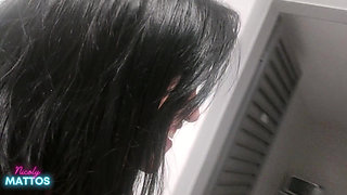 Naughty Doorman He Cummed on My Little Pussy Hairs!