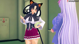 Rossweisse almost catch me fucking Akeno - DXD NTR Madness Series