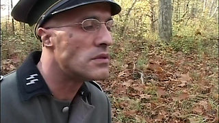 Young Black Woman with Nice Tits Fucked in the Woods by a Big Cock and Cumshot in Mouth