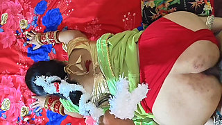 cute saree bhabhi gets naughty with her father in law for rough and hard sex on her back