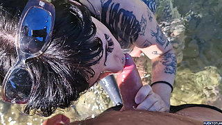 Outdoor Blowjob by the Sea From a Horny Stranger on the Nudist Beach