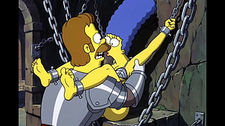 Slut in Chains Takes His Cum. Erotic Fantasy. Cartoon Parody of the Simpsons