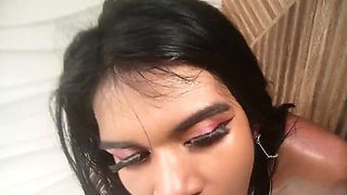 Cutie latina TS gets buttdrilled by BF