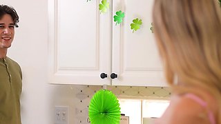 Teen stepsister rides dick in cowgirl