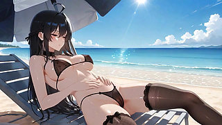 AI Gothic Beauty by the Sea.