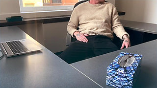 She sucks and fucks boss to save her job
